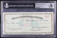 Chicago Cubs Original Check from 1921 Signed by William Veeck Sr. & John O. Seys (Beckett Encapsulated) at PristineAuction.com