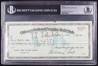 Chicago Cubs Original Check from 1919 Signed by William Veeck Sr. & John O. Seys (Beckett Encapsulated) at PristineAuction.com
