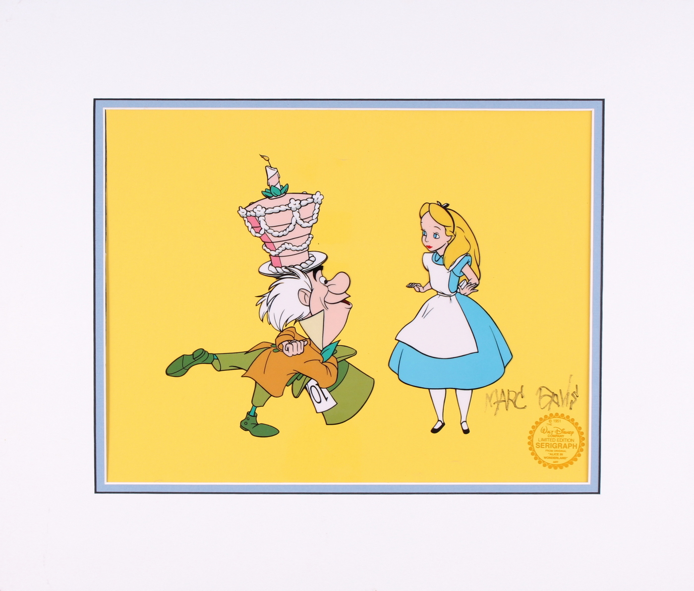 Marc Davis Signed Walt Disney LE Animation Disney Mat Serigraph Cel (PA LOA) at PristineAuction.com Marc Davis Signed Walt Disney LE Animation Disney Mat Serigraph Cel (PA LOA) at PristineAuction.com