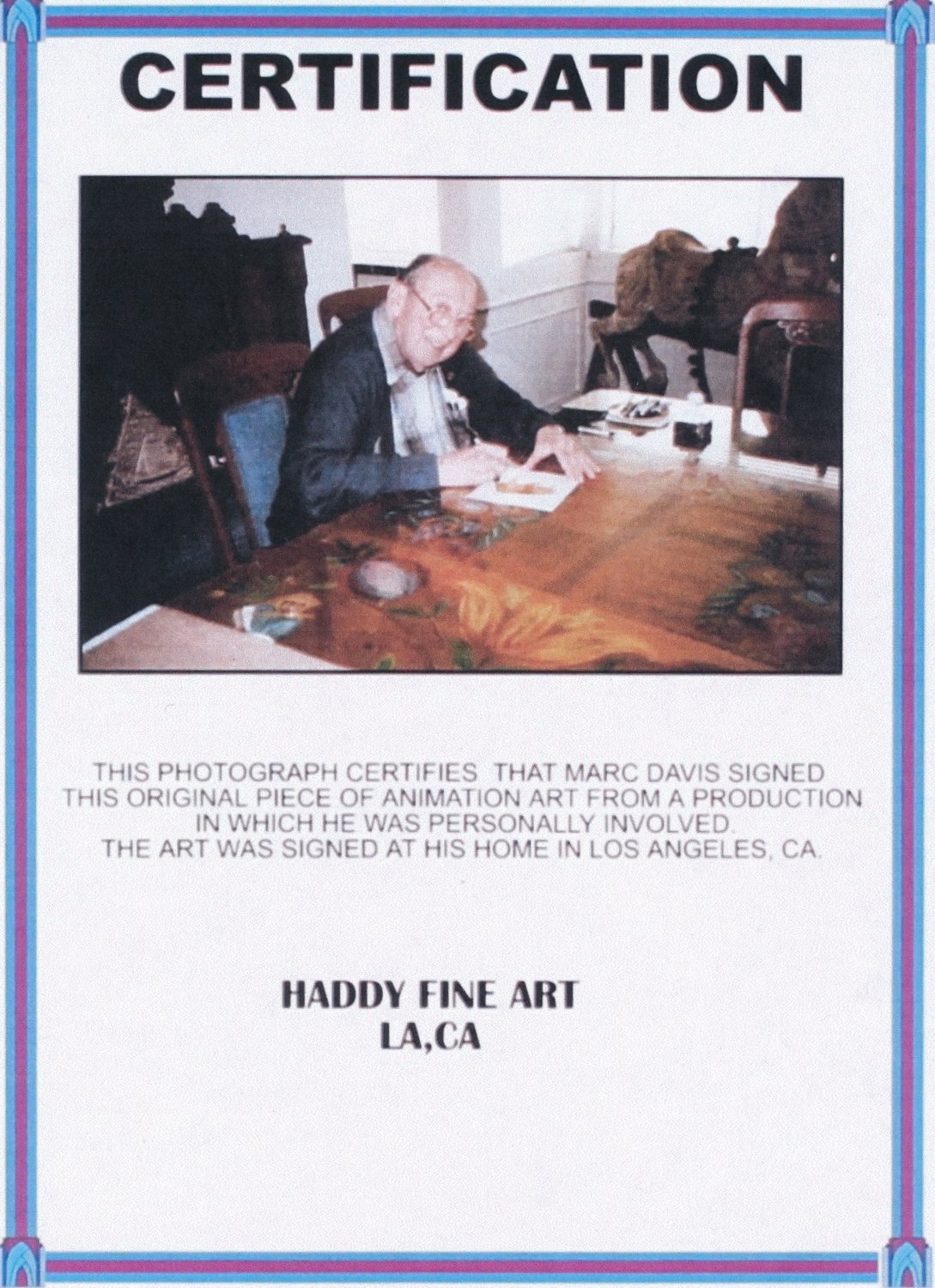 Marc Davis Signed Walt Disney LE Animation Disney Mat Serigraph Cel (PA LOA) at PristineAuction.com Marc Davis Signed Walt Disney LE Animation Disney Mat Serigraph Cel (PA LOA) at PristineAuction.com