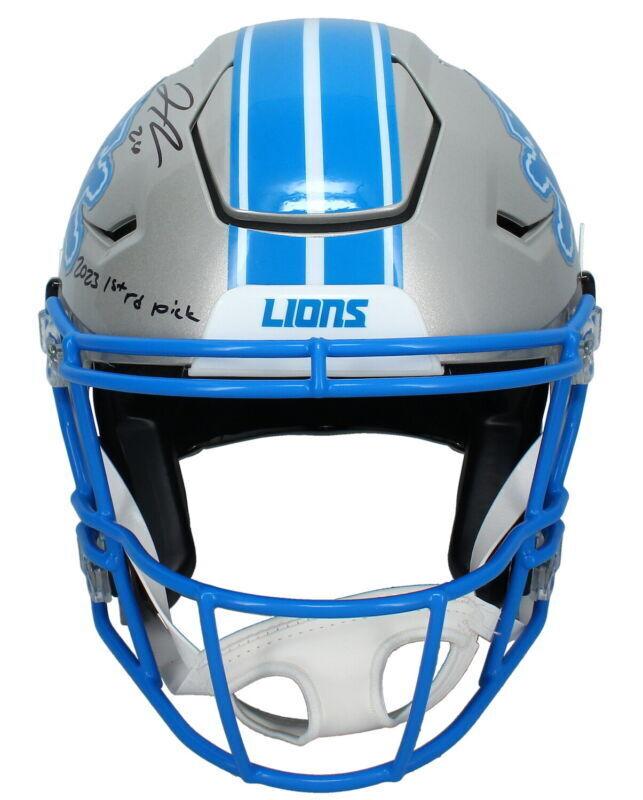 Jahmyr Gibbs Signed Lions Full-Size Authentic On-Field Speedflex Helmet Inscribed "2023 1st Rd. Pick" (Fanatics) at PristineAuction.com Jahmyr Gibbs Signed Lions Full-Size Authentic On-Field Speedflex Helmet Inscribed "2023 1st Rd. Pick" (Fanatics) at PristineAuction.com