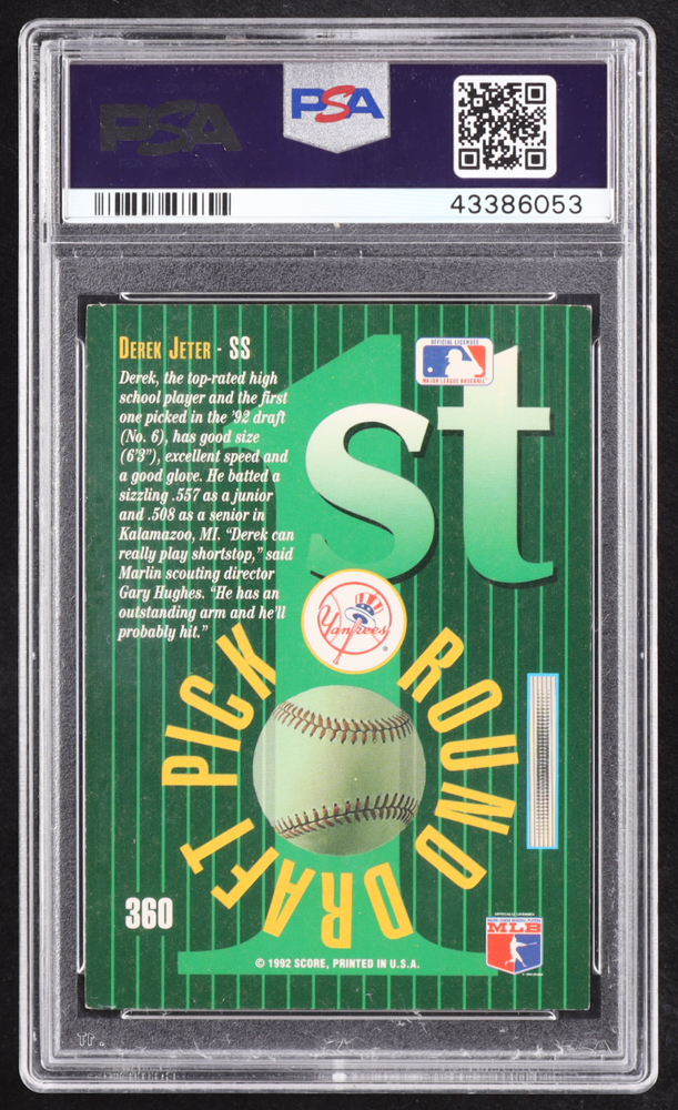 Derek Jeter 1993 Select #360 RC (PSA) | Pristine Auction