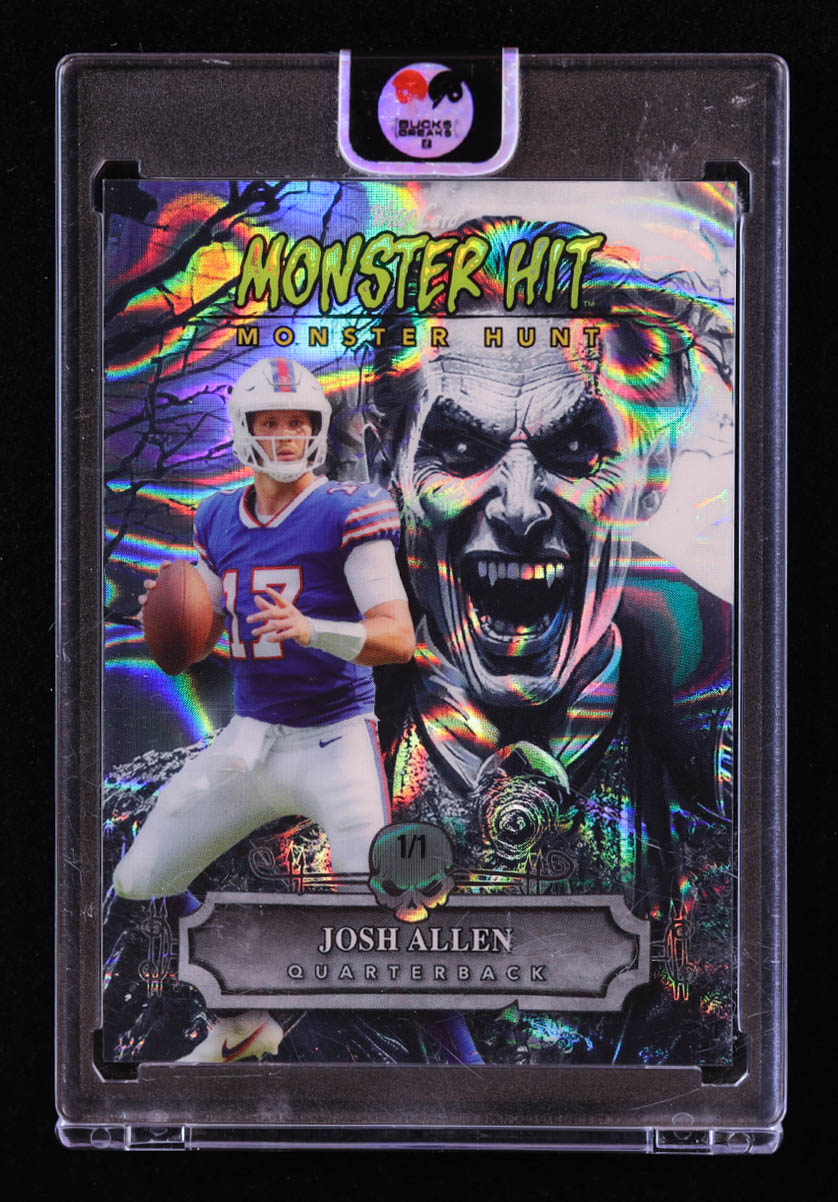 Josh Allen 2024 Wild Card Haunted Hits Monster Hunt Oil Spill Silver Dracula #MHDJA #1/1 at PristineAuction.com Josh Allen 2024 Wild Card Haunted Hits Monster Hunt Oil Spill Silver Dracula #MHDJA #1/1 at PristineAuction.com