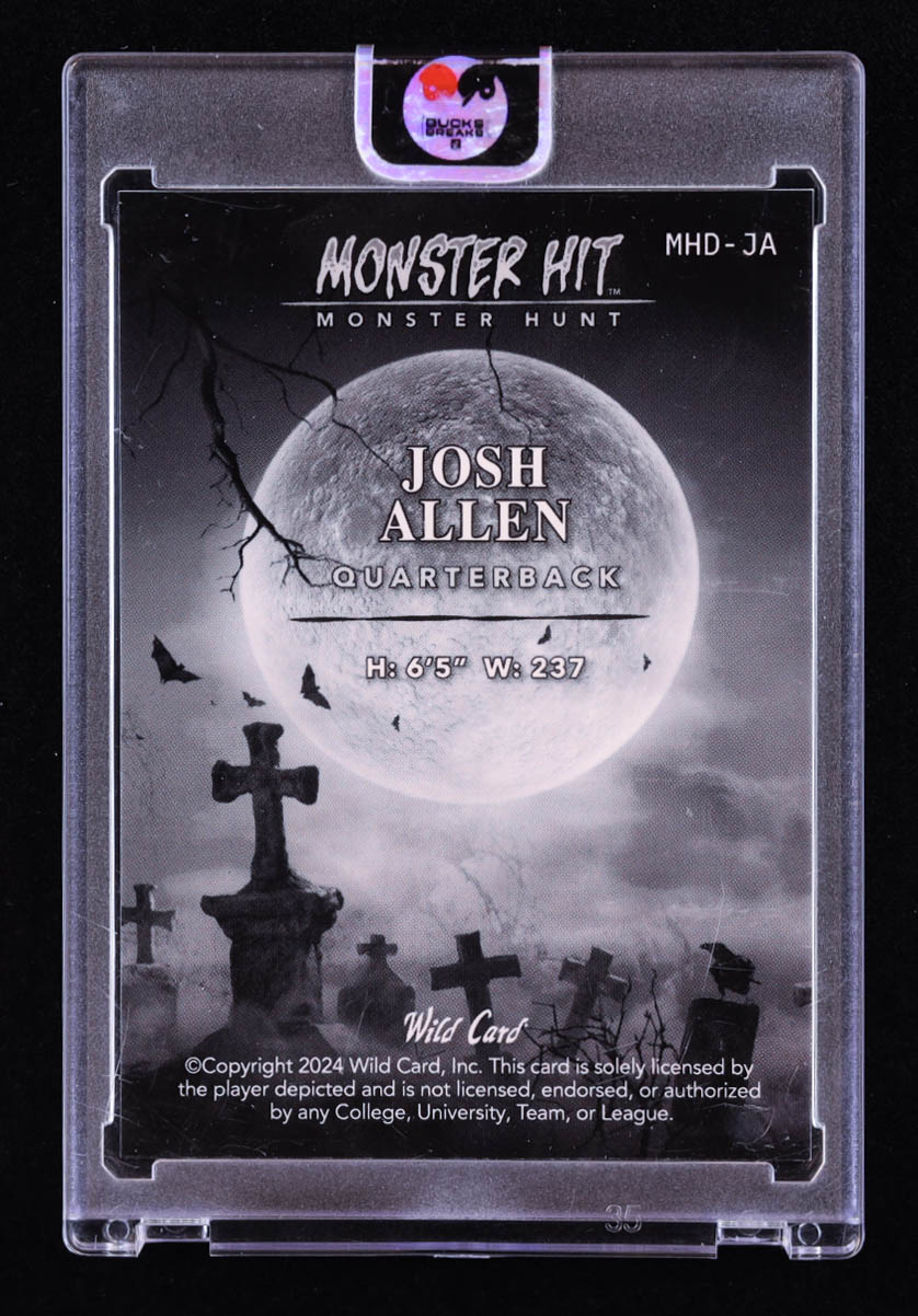 Josh Allen 2024 Wild Card Haunted Hits Monster Hunt Oil Spill Silver Dracula #MHDJA #1/1 at PristineAuction.com Josh Allen 2024 Wild Card Haunted Hits Monster Hunt Oil Spill Silver Dracula #MHDJA #1/1 at PristineAuction.com