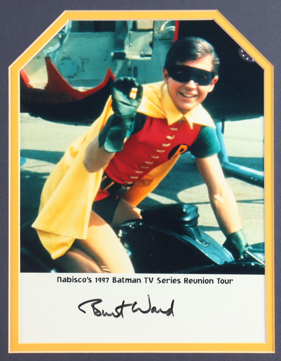 Adam West & Burt Ward Signed 1997 "Batman Nabisco's TV Series Reunion" Custom Framed Photo Display Inscribed "Batman" (Beckett) at PristineAuction.com Adam West & Burt Ward Signed 1997 "Batman Nabisco's TV Series Reunion" Custom Framed Photo Display Inscribed "Batman" (Beckett) at PristineAuction.com