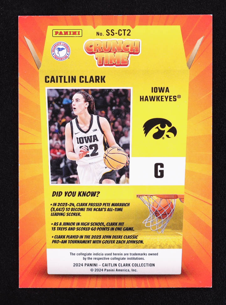 Caitlin Clark 2024 Panini Caitlin Clark Collection Donruss Crunch Time #CT2 RC at PristineAuction.com Caitlin Clark 2024 Panini Caitlin Clark Collection Donruss Crunch Time #CT2 RC at PristineAuction.com