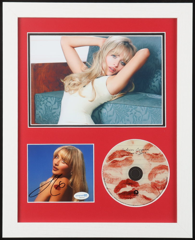 Sabrina Carpenter Signed Custom Framed "Short n'Sweet" CD Album Insert Display With Disc (ACOA) at PristineAuction.com Sabrina Carpenter Signed Custom Framed "Short n'Sweet" CD Album Insert Display With Disc (ACOA) at PristineAuction.com