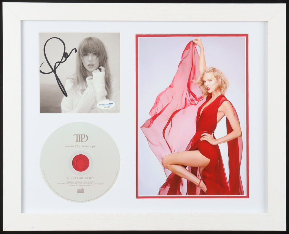 Taylor Swift Signed Custom Framed "The Tortured Poets Department" CD Album Insert Display With Disc (ACOA) at PristineAuction.com Taylor Swift Signed Custom Framed "The Tortured Poets Department" CD Album Insert Display With Disc (ACOA) at PristineAuction.com