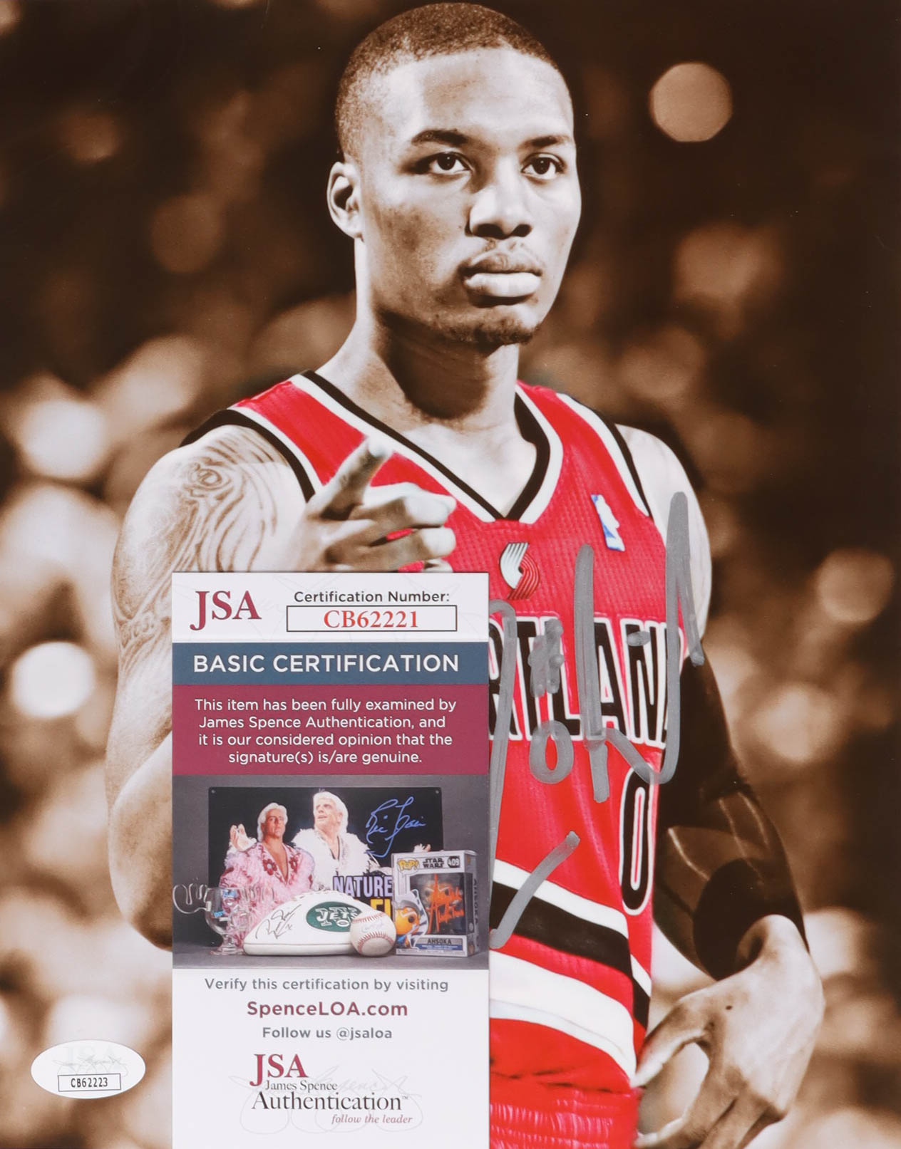 Damian Lillard Signed Trail Blazers 8x10 Print with Metal Stand (JSA) at PristineAuction.com Damian Lillard Signed Trail Blazers 8x10 Print with Metal Stand (JSA) at PristineAuction.com