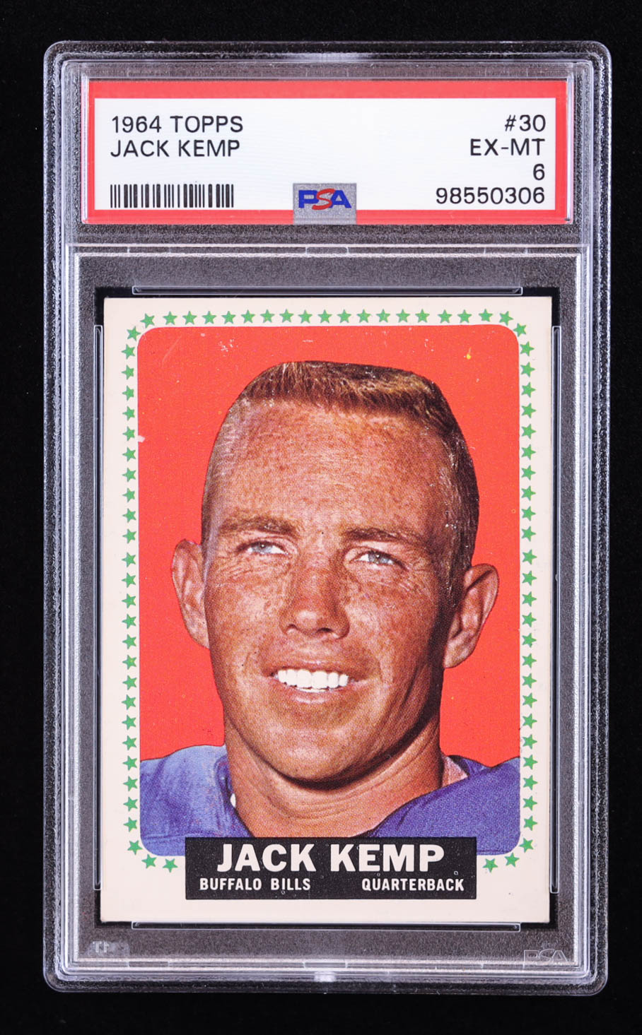Jack Kemp 1964 Topps #30 SP (PSA 6) at PristineAuction.com Jack Kemp 1964 Topps #30 SP (PSA 6) at PristineAuction.com