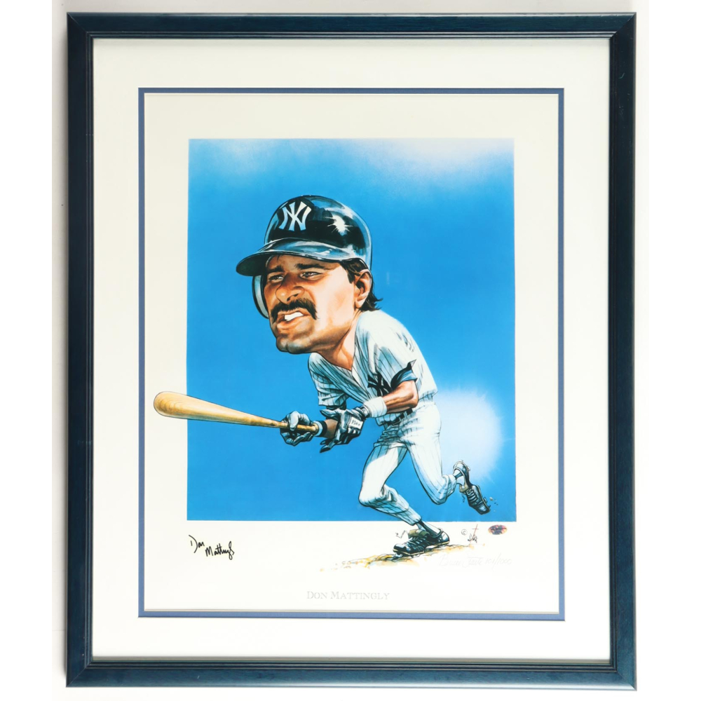 Don Mattingly Signed Yankees Custom Framed Art Piece Schulte Don mattingly signed yankees custom framed art piece schulte
