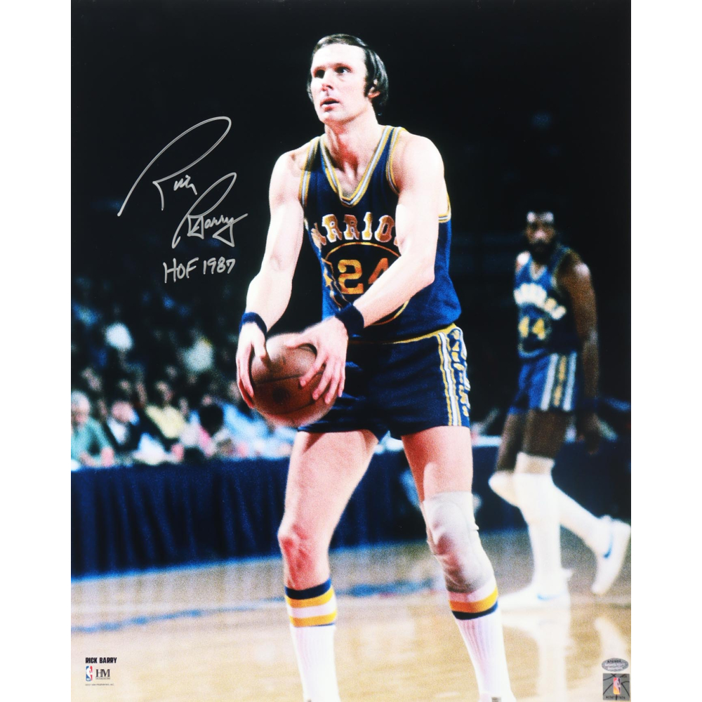 Rick Barry Signed Warriors 16x20 Photo Inscribed "HOF 1987" (Schwartz) at PristineAuction.com