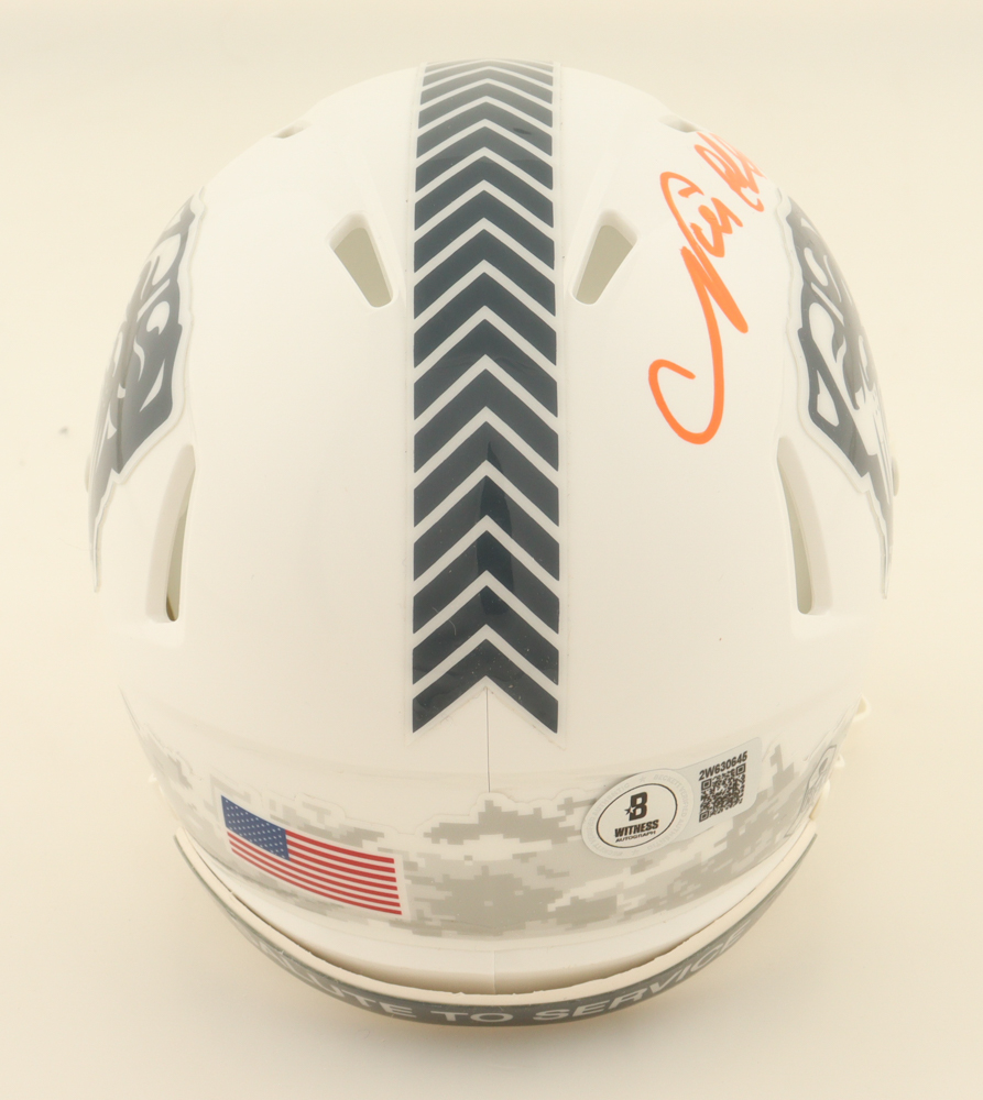 Nick Chubb Signed Browns Salute To Service Alternate Speed Mini Helmet (Beckett) at PristineAuction.com Nick Chubb Signed Browns Salute To Service Alternate Speed Mini Helmet (Beckett) at PristineAuction.com