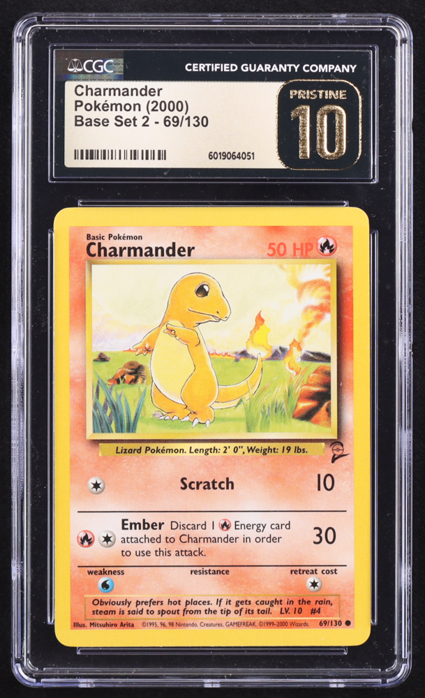 Charmander 2000 Pokemon TCG Base 2 #69 (CGC 10 | Pristine Black Label) at PristineAuction.com Charmander 2000 Pokemon TCG Base 2 #69 (CGC 10 | Pristine Black Label) at PristineAuction.com