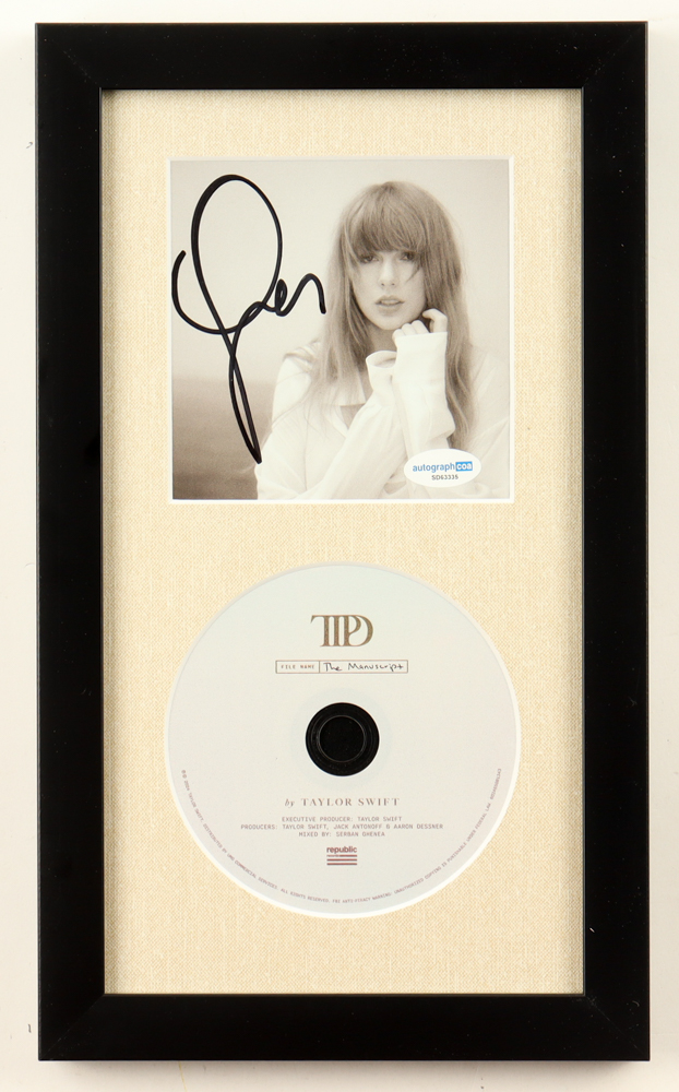 Taylor Swift Signed Custom Framed "The Tortured Poets Department" CD Album Insert Display With Disc (ACOA) at PristineAuction.com Taylor Swift Signed Custom Framed "The Tortured Poets Department" CD Album Insert Display With Disc (ACOA) at PristineAuction.com