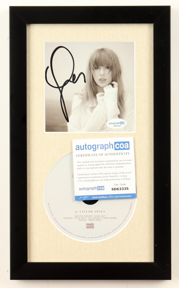 Taylor Swift Signed Custom Framed "The Tortured Poets Department" CD Album Insert Display With Disc (ACOA) at PristineAuction.com Taylor Swift Signed Custom Framed "The Tortured Poets Department" CD Album Insert Display With Disc (ACOA) at PristineAuction.com