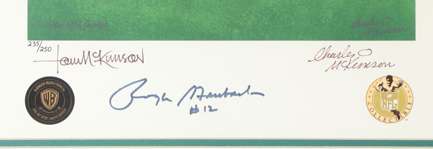 Roger Staubach & Drew Pearson Signed LE "The Hail Mary" Custom Framed Cowboys Bugs Bunny Serialgraph Display (JSA) at PristineAuction.com Roger Staubach & Drew Pearson Signed LE "The Hail Mary" Custom Framed Cowboys Bugs Bunny Serialgraph Display (JSA) at PristineAuction.com