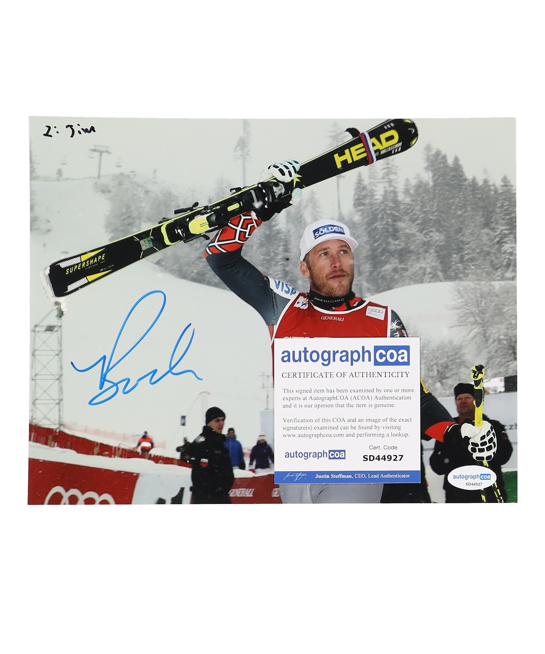 Bode Miller Signed 8x10 Photo (AutographCOA) at PristineAuction.com Bode Miller Signed 8x10 Photo (AutographCOA) at PristineAuction.com