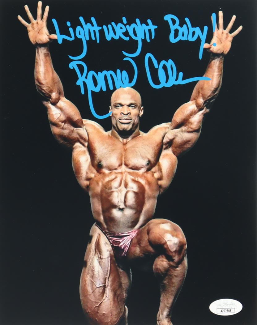 Ronnie Coleman Signed 8x10 Photo Inscribed "Lightweight Baby!" (JSA) at PristineAuction.com Ronnie Coleman Signed 8x10 Photo Inscribed "Lightweight Baby!" (JSA) at PristineAuction.com