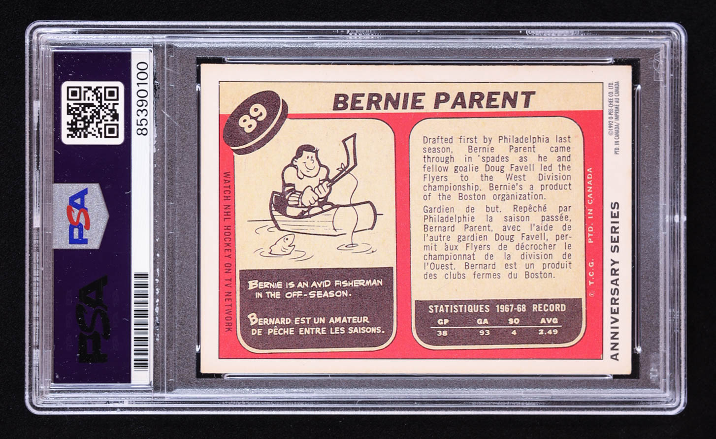 Bernie Parent Signed 1968-69 O-Pee-Chee #89 RC (PSA) at PristineAuction.com Bernie Parent Signed 1968-69 O-Pee-Chee #89 RC (PSA) at PristineAuction.com
