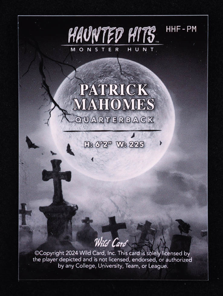 Patrick Mahomes II 2024 Wild Card Haunted Hits Monster Hunt Frankenstein #HHFPM #4/5 at PristineAuction.com Patrick Mahomes II 2024 Wild Card Haunted Hits Monster Hunt Frankenstein #HHFPM #4/5 at PristineAuction.com