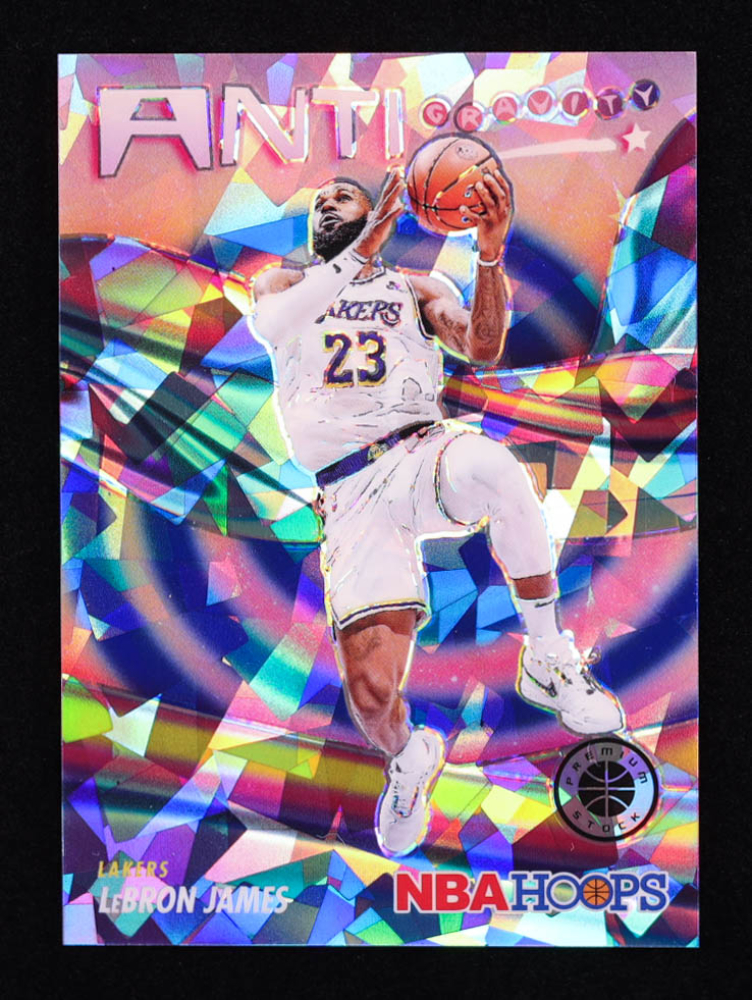 LeBron James 2023-24 Hoops Premium Stock Anti Gravity Blue Ice #2 #73/99