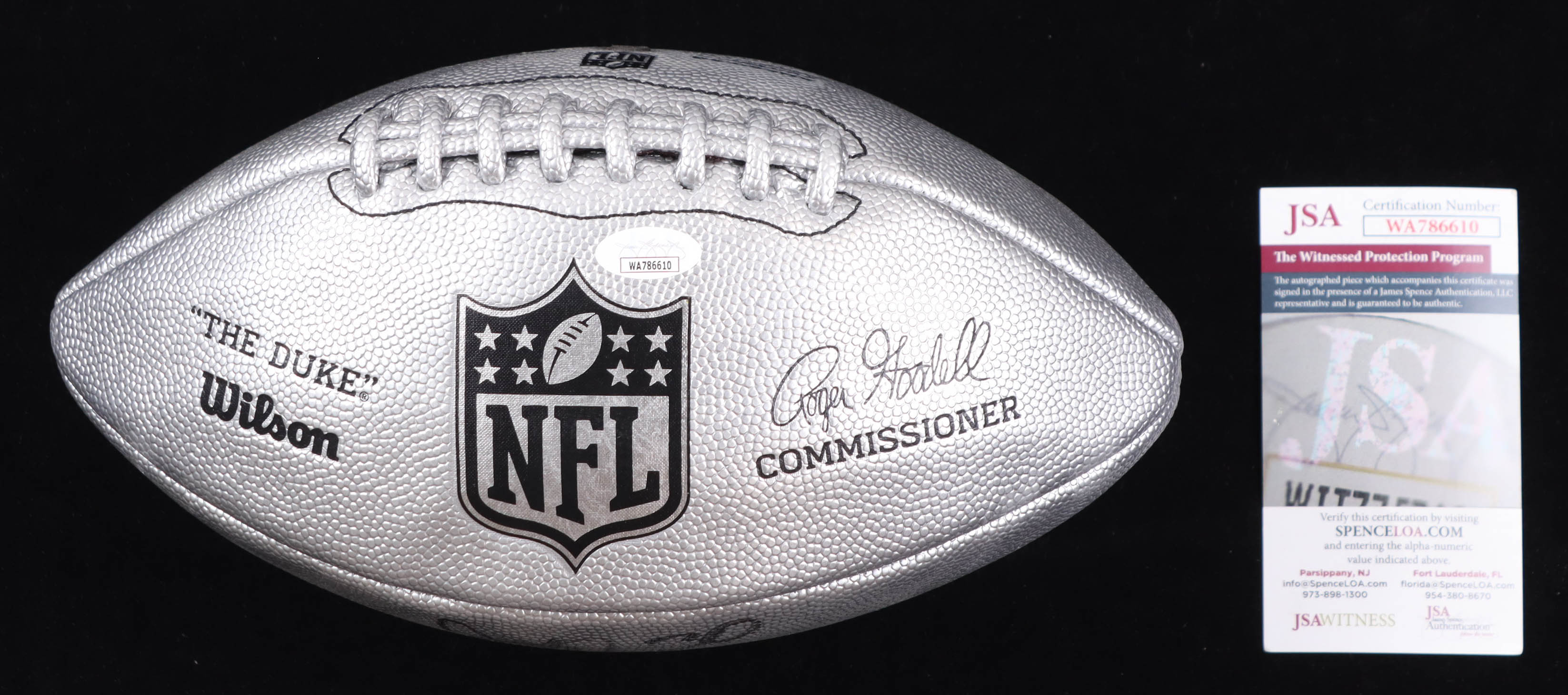 Terrell Davis Signed Silver "The Duke" NFL Football (JSA) at PristineAuction.com Terrell Davis Signed Silver "The Duke" NFL Football (JSA) at PristineAuction.com