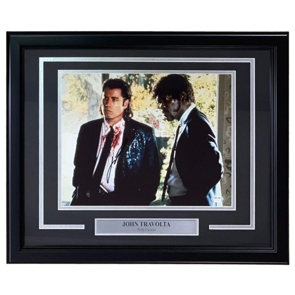 Photo Autographiée John Travolta – Pulp Fiction – Encadrée Pro + Certificat CoA
