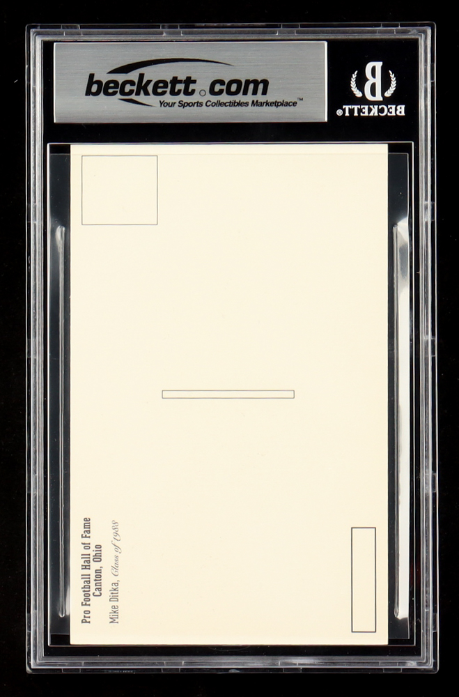 Mike Ditka Signed Hall of Fame Plaque Postcard (BGS) at PristineAuction.com Mike Ditka Signed Hall of Fame Plaque Postcard (BGS) at PristineAuction.com