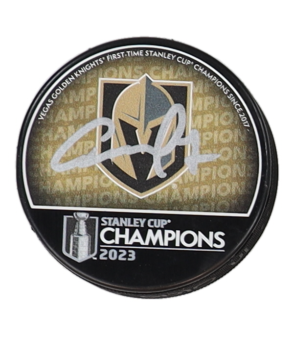 Alex Pietrangelo Signed Golden Knights 2023 Stanley Cup Champions Logo Hockey Puck (JSA) at PristineAuction.com Alex Pietrangelo Signed Golden Knights 2023 Stanley Cup Champions Logo Hockey Puck (JSA) at PristineAuction.com