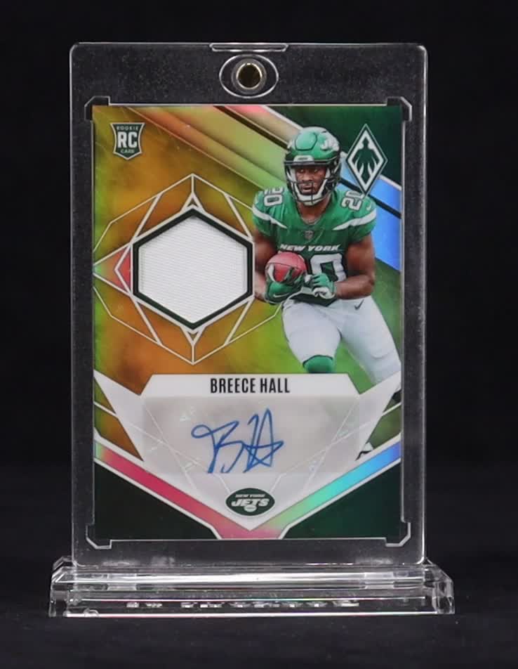 Breece Hall 2022 Panini Phoenix Rookie Premiere Jersey Autographs Prime Yellow #14 #40/75 RC at PristineAuction.com