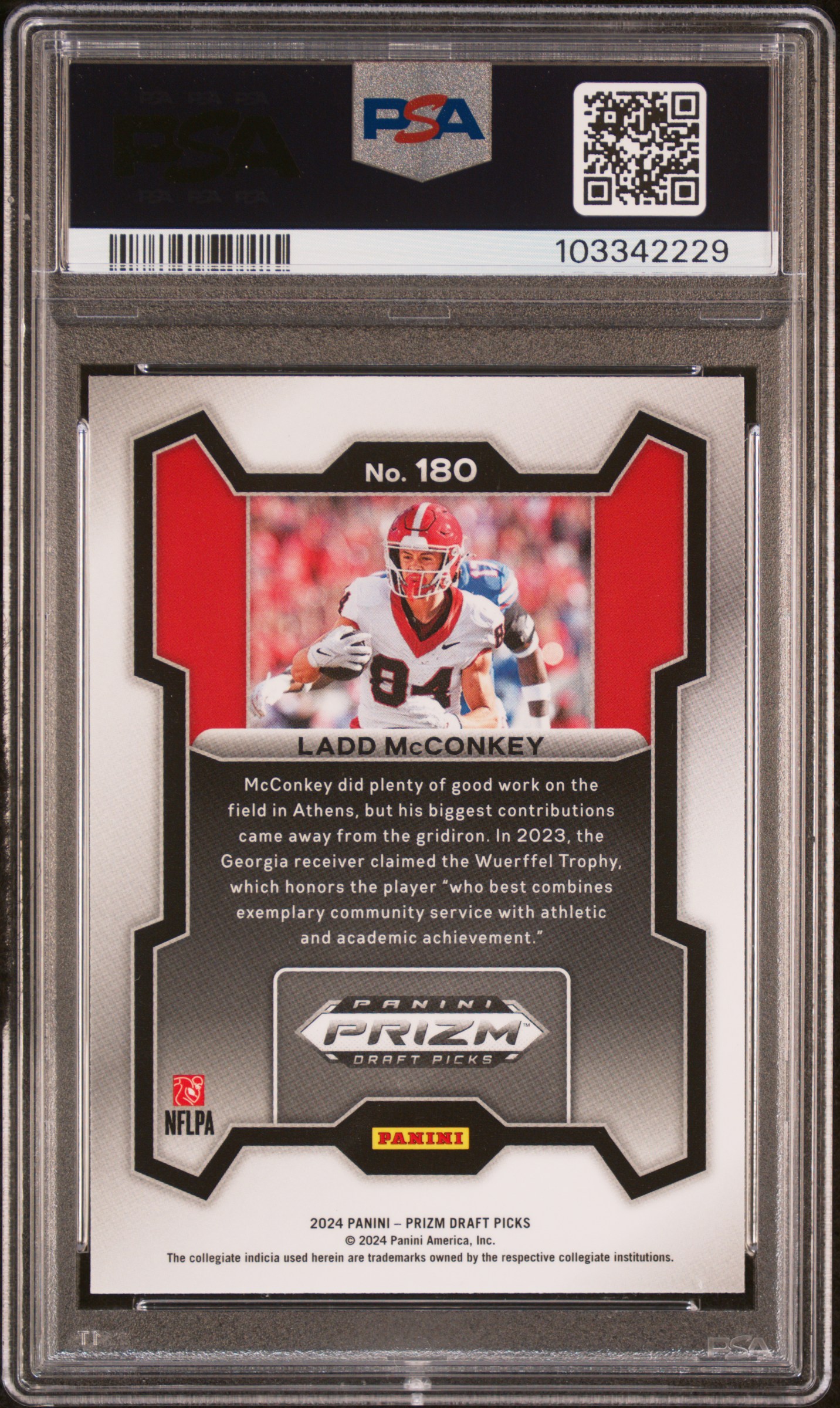 Ladd McConkey 2024 Panini Prizm Draft Picks #180 RC (PSA 10) at PristineAuction.com Ladd McConkey 2024 Panini Prizm Draft Picks #180 RC (PSA 10) at PristineAuction.com