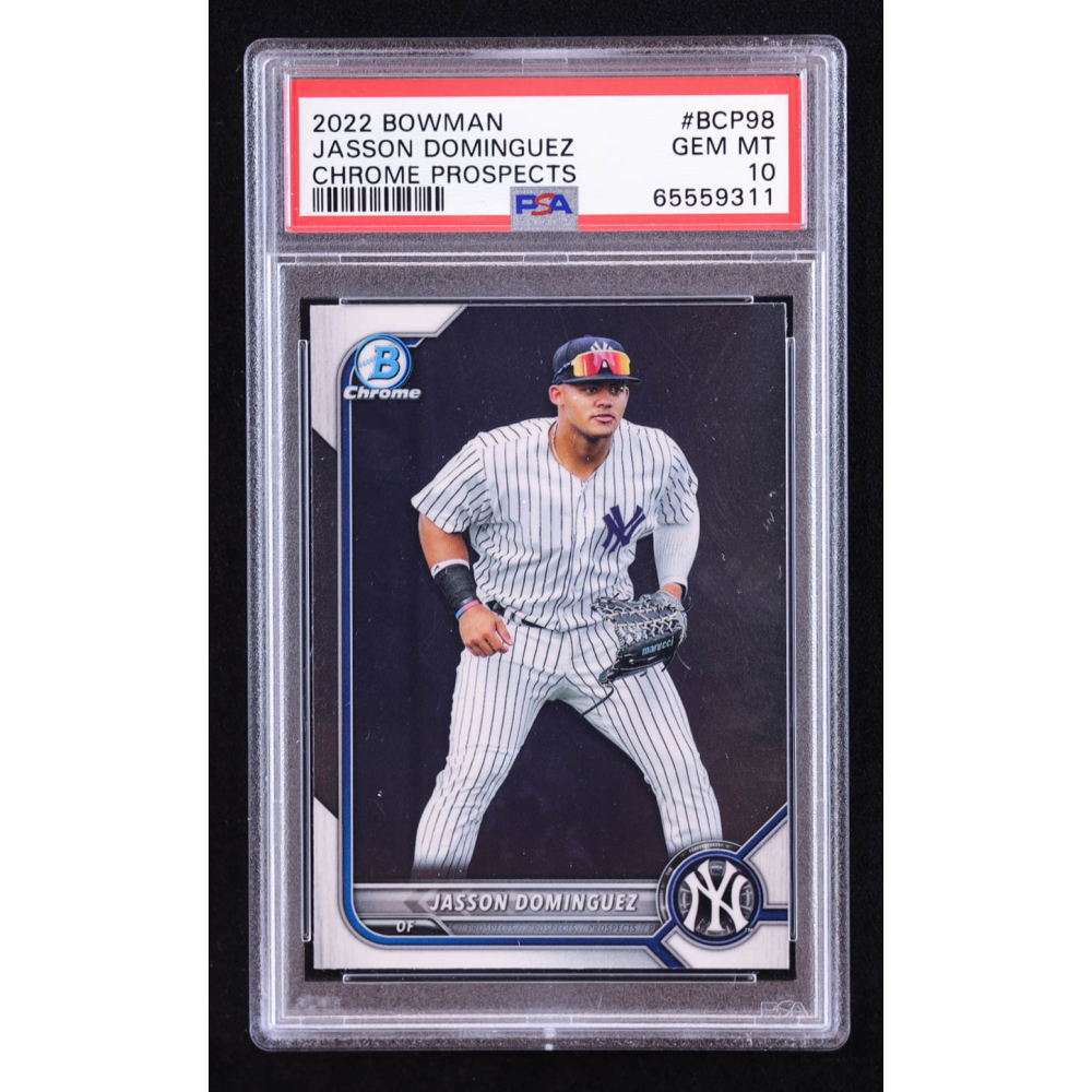 Jasson Dominguez 2022 Bowman Chrome Prospects #BCP98 (PSA 10) at PristineAuction.com