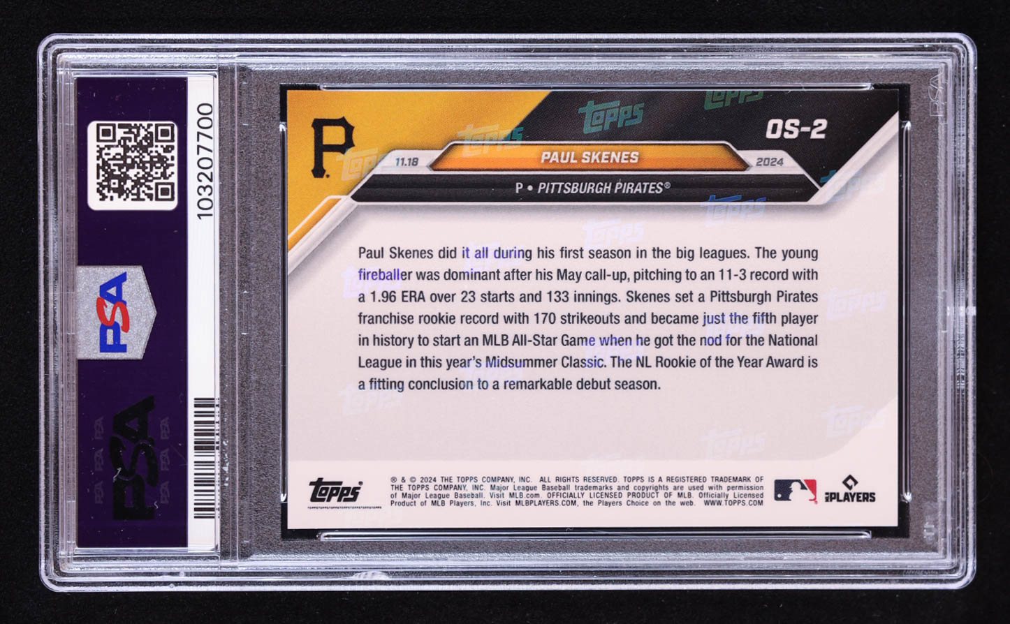 Paul Skenes 2024 Topps Now Offseason #OS2 (PSA 10) at PristineAuction.com Paul Skenes 2024 Topps Now Offseason #OS2 (PSA 10) at PristineAuction.com