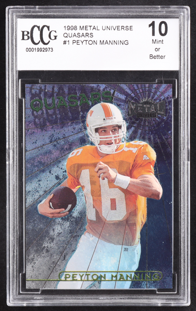 Peyton Manning 1998 Metal Universe Quasars #1 RC (BCCG 10) at PristineAuction.com Peyton Manning 1998 Metal Universe Quasars #1 RC (BCCG 10) at PristineAuction.com