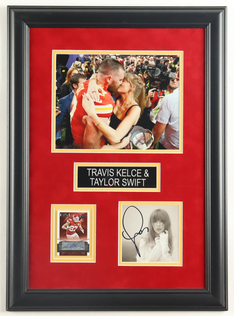 Taylor Swift Signed "The Tortured Poets Department" Custom Framed CD Insert Display with Travis Kelce 2015 Donruss Signature Series Auto #68 (JSA) at PristineAuction.com Taylor Swift Signed "The Tortured Poets Department" Custom Framed CD Insert Display with Travis Kelce 2015 Donruss Signature Series Auto #68 (JSA) at PristineAuction.com