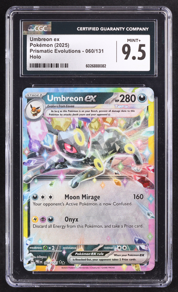 Umbreon ex 2025 Pokemon Scarlet and Violet Prismatic Evolutions #060 (CGC 9.5) at PristineAuction.com Umbreon ex 2025 Pokemon Scarlet and Violet Prismatic Evolutions #060 (CGC 9.5) at PristineAuction.com
