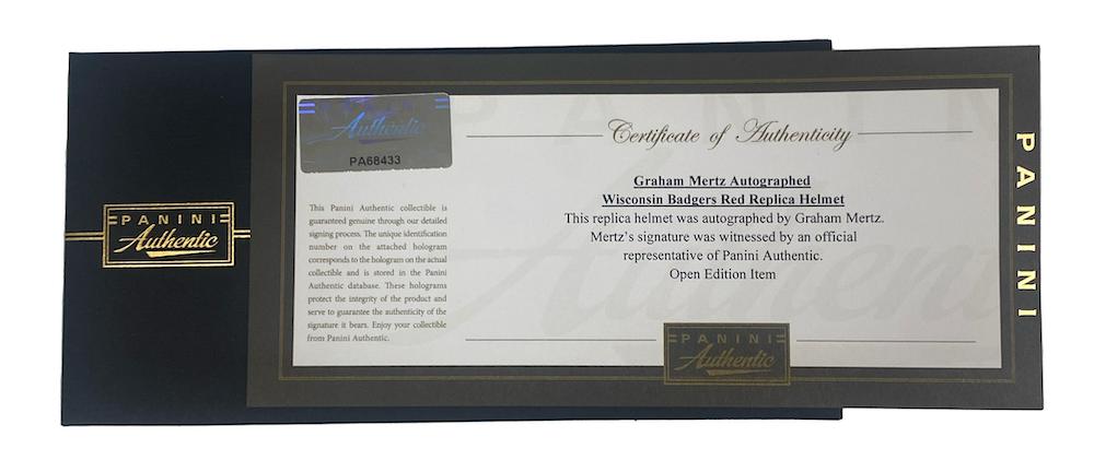 Graham Mertz Signed Wisconsin Badgers Full-Size Helmet (Panini) at PristineAuction.com Graham Mertz Signed Wisconsin Badgers Full-Size Helmet (Panini) at PristineAuction.com