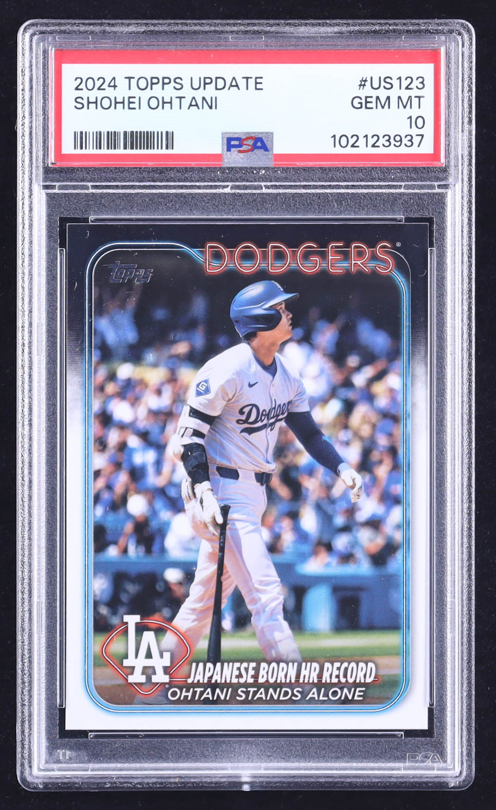 Shohei Ohtani 2024 Topps Update #US123 HL (PSA 10) at PristineAuction.com Shohei Ohtani 2024 Topps Update #US123 HL (PSA 10) at PristineAuction.com