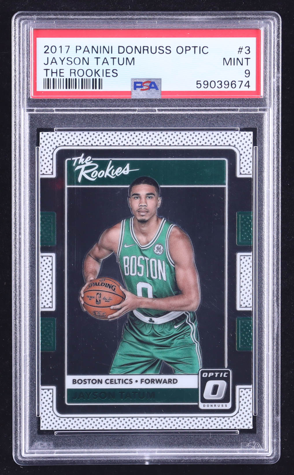 Jayson Tatum 2017 Donruss Optic The Rookies #3 RC (PSA 9) at PristineAuction.com Jayson Tatum 2017 Donruss Optic The Rookies #3 RC (PSA 9) at PristineAuction.com
