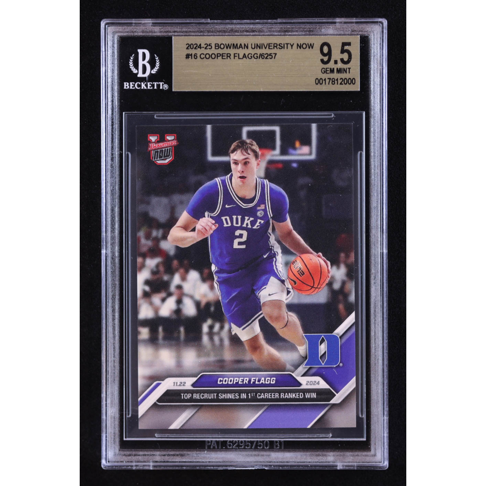 Cooper Flagg 2024-25 Bowman University Now #16 RC (BGS 9.5) at PristineAuction.com