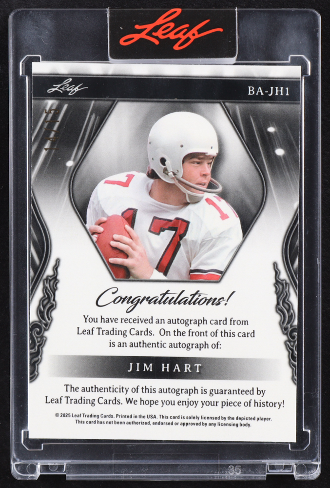 Jim Hart 2025 Leaf Sports Heroes Autographs Purple Crystal #BAJH1 #14/15 at PristineAuction.com Jim Hart 2025 Leaf Sports Heroes Autographs Purple Crystal #BAJH1 #14/15 at PristineAuction.com