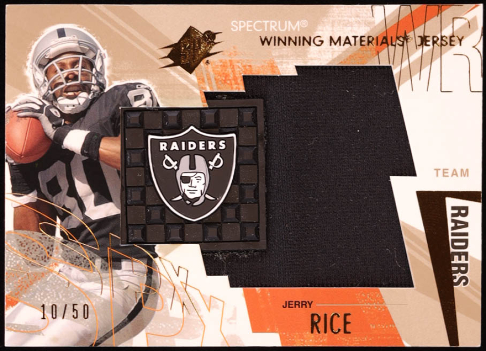 Jerry Rice 2003 SPx Winning Materials Team Logos Spectrum #JR #10/50