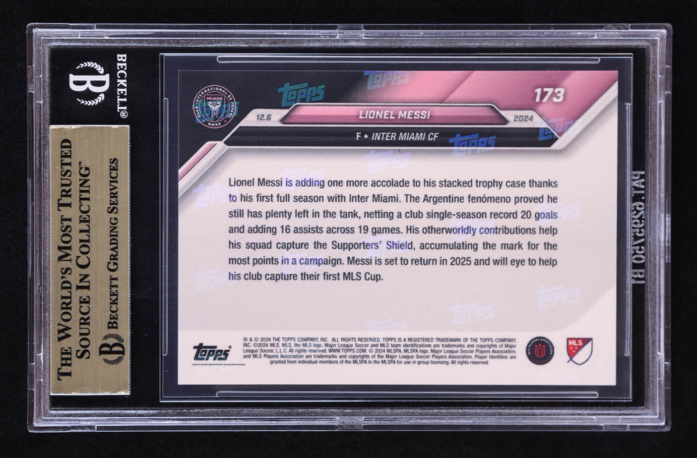 Lionel Messi 2024 Topps Now MLS #173 (BGS 9.5) at PristineAuction.com Lionel Messi 2024 Topps Now MLS #173 (BGS 9.5) at PristineAuction.com