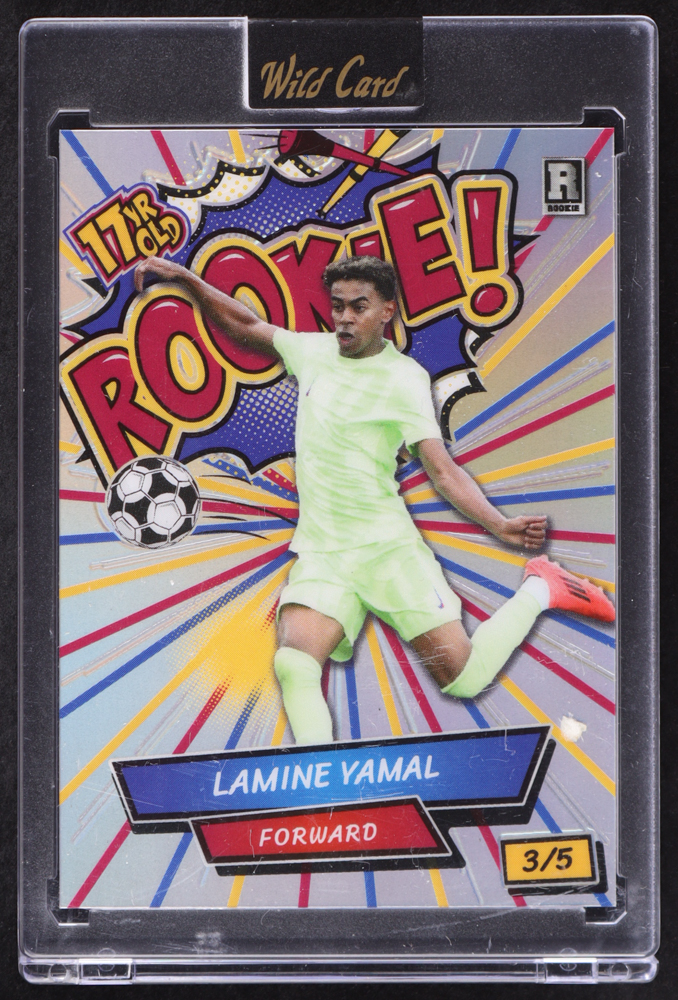 Lamine Yamal 2024 Wild Card Alumination Prismatic Silver #ACRBLY3 #3/5 RC at PristineAuction.com Lamine Yamal 2024 Wild Card Alumination Prismatic Silver #ACRBLY3 #3/5 RC at PristineAuction.com