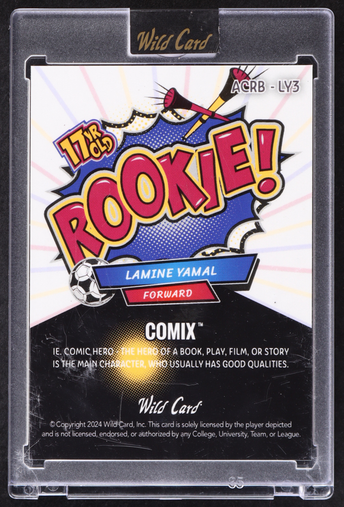 Lamine Yamal 2024 Wild Card Alumination Prismatic Silver #ACRBLY3 #3/5 RC at PristineAuction.com Lamine Yamal 2024 Wild Card Alumination Prismatic Silver #ACRBLY3 #3/5 RC at PristineAuction.com