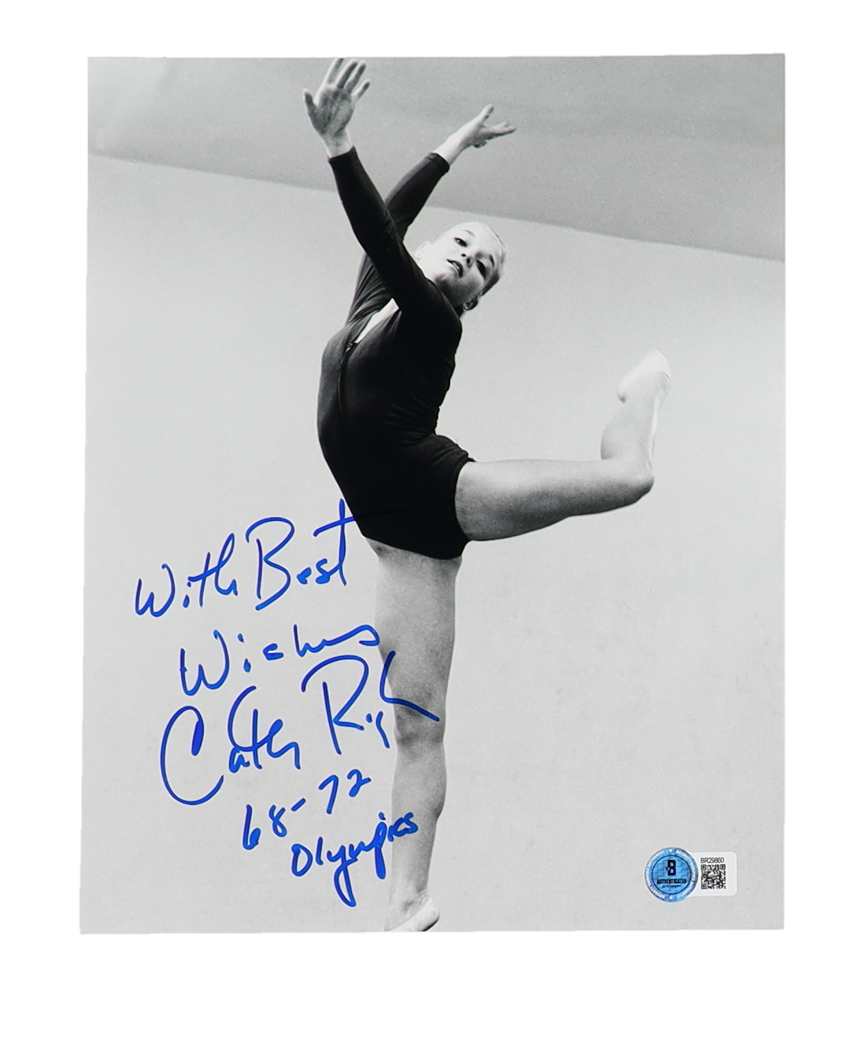 Cathy Rigby Signed 8x10 Photo Inscribed ""With Best Wishes" & "68-72 Olympics" (Beckett) at PristineAuction.com Cathy Rigby Signed 8x10 Photo Inscribed ""With Best Wishes" & "68-72 Olympics" (Beckett) at PristineAuction.com
