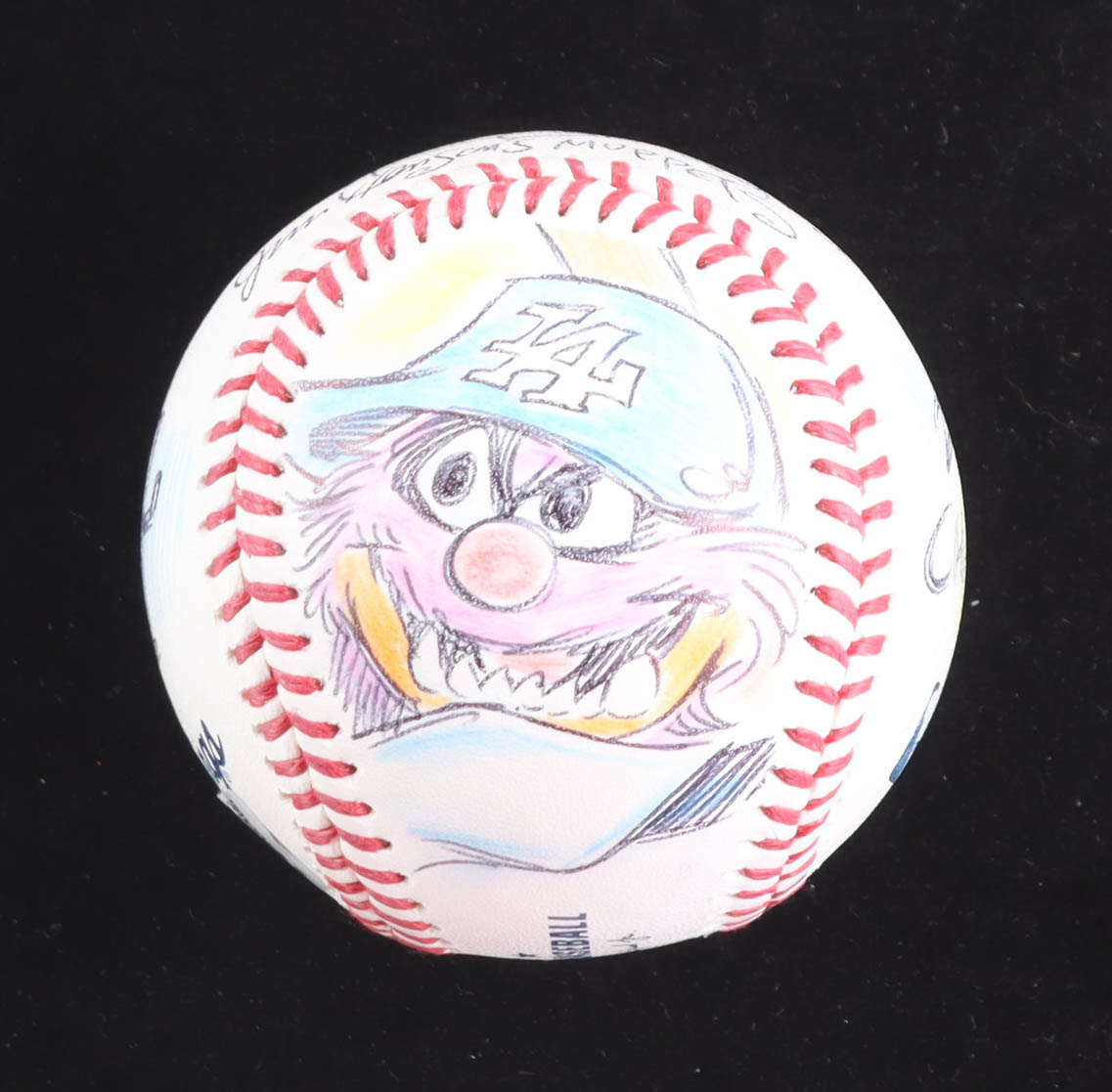 Guy Gilchrist Signed OML Baseball With Original Jim Henson's "The Muppets" Character Sketches & Multiple Inscriptions | Dodgers (PA) at PristineAuction.com Guy Gilchrist Signed OML Baseball With Original Jim Henson's "The Muppets" Character Sketches & Multiple Inscriptions | Dodgers (PA) at PristineAuction.com