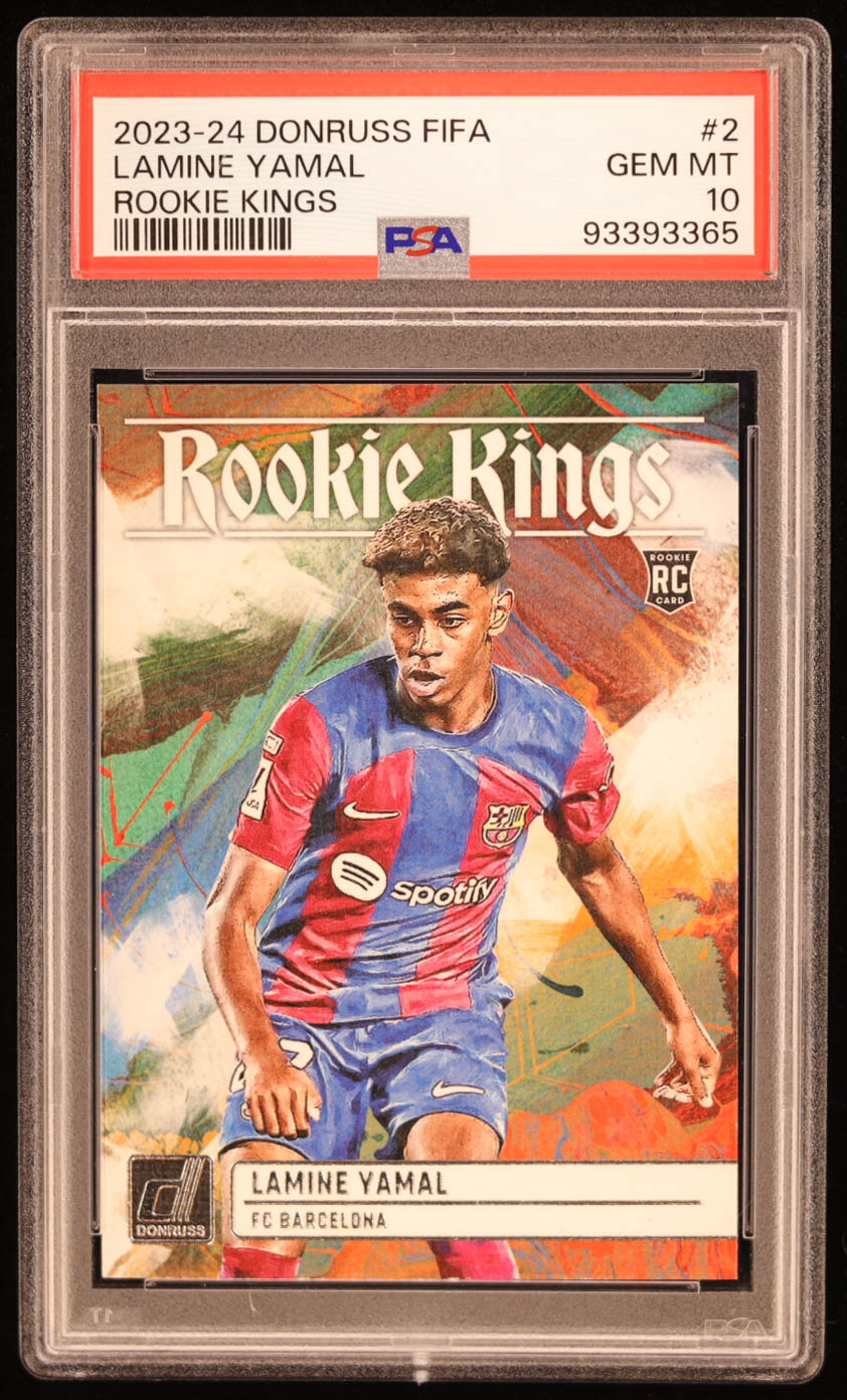 Lamine Yamal 2023-24 Donruss Rookie Kings #2 RC (PSA 10) at PristineAuction.com Lamine Yamal 2023-24 Donruss Rookie Kings #2 RC (PSA 10) at PristineAuction.com