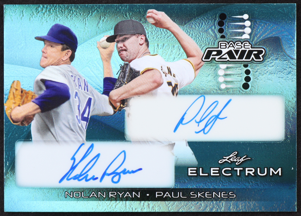Nolan Ryan / Paul Skenes RC 2024 Leaf Electrum Base Pair Autographs Teal #BP18 #08/20 at PristineAuction.com Nolan Ryan / Paul Skenes RC 2024 Leaf Electrum Base Pair Autographs Teal #BP18 #08/20 at PristineAuction.com